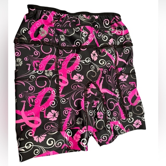 Sparkle Skirts Pink/Black Multi Floral Running Arhletic Shorts Size XS - Picture 7 of 10